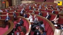 Aplaudiments i discurs del president Aragonès, després de l'aprovació dels pressupostos per al 2022