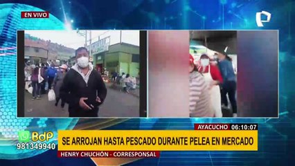 Ayacucho: se arrojan hasta pescado durante pelea en mercado