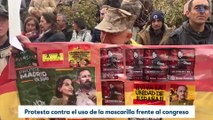 Protesta contra el uso de la mascarrilla frente al Congreso