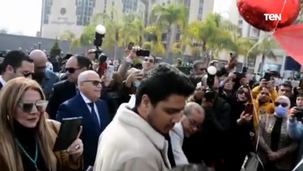 إزاحة الستار عن تمثال الفنان الراحل محمود يس خلال احتفال بورسعيد بالعيد القومي للمحافظة