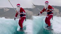 'Santa Claus ditches sleigh for wakeboard while passing through Lebanon'