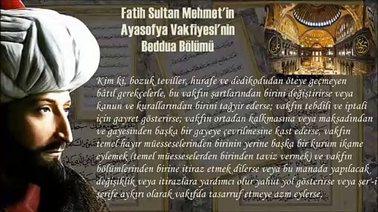 Fatih Sultan Mehmet Ayasofya Bedduası