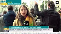 Protesta frente al Congreso por la obligatoriedad de la mascarilla en el exterior