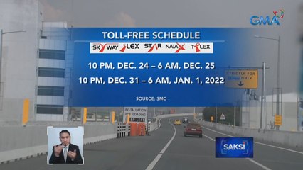 Ilang expressway, toll-free sa ilang piling oras sa Pasko at Bagong Taon | Saksi
