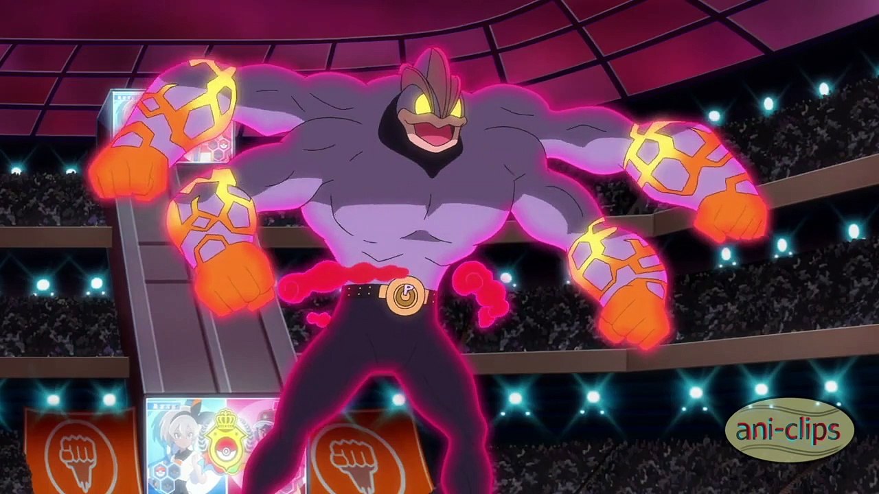 Mega Lucario VS Gigantamax Machamp - Pokemon Journeys