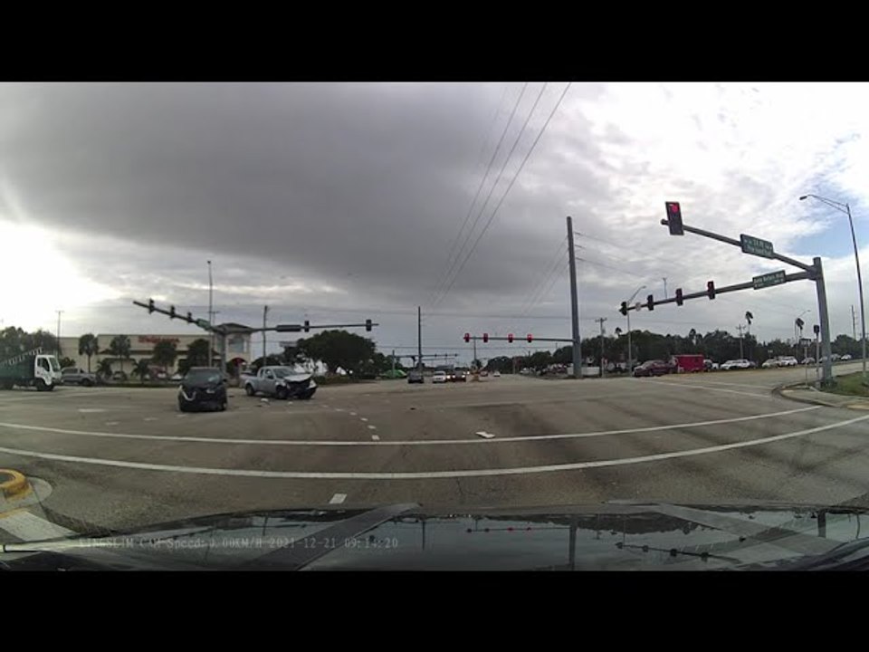 Police Officer Illegally Turns Followed by Random Head-On