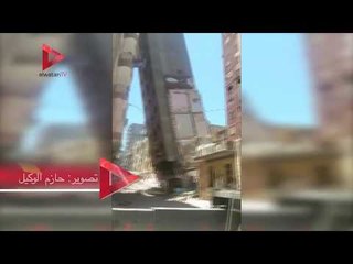 اللحظات الأولى بعد ميل عقار الأزاريطة في الإسكندرية