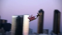 RC Santa's Sleigh Drone with Rudolf Flying Over San Diego