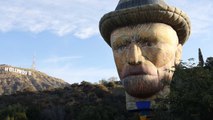 A Huge Hot Air Balloon Shaped Like Vincent Van Gogh Just Soared Over the Hollywood Sign