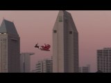 RC Santa's Sleigh Drone with Rudolf Flying Over San Diego