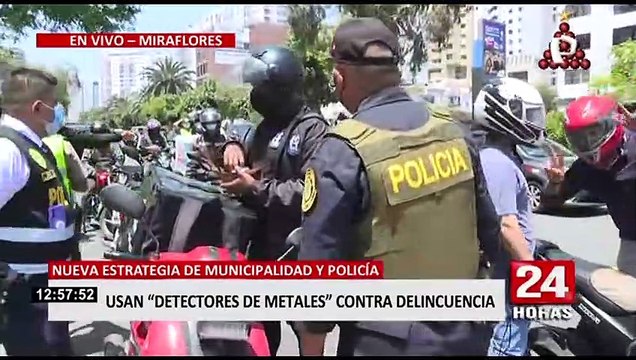 Miraflores: usan detectores de metales en operativo de control a motorizados