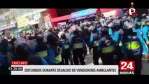 Trujillo: ambulantes se enfrentan a policías y serenos durante desalojo