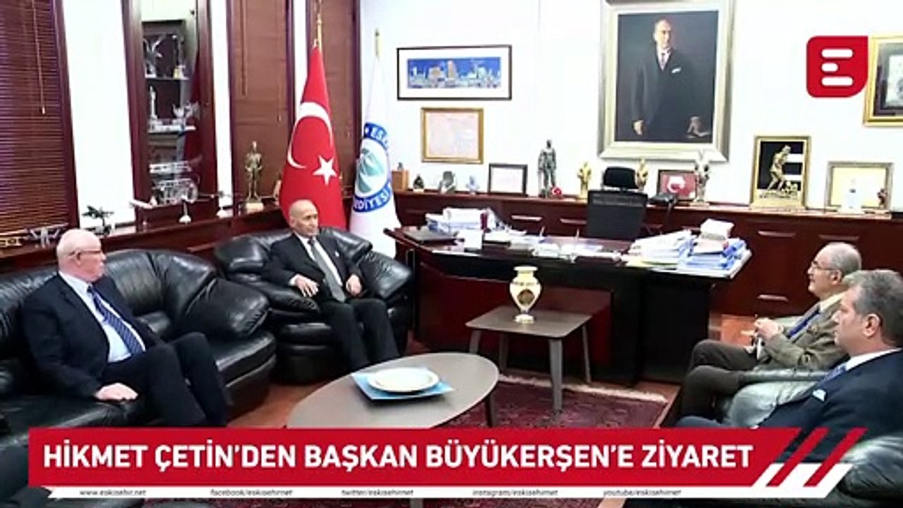 Hikmet Çetin’den Başkan Büyükerşen’e ziyaret
