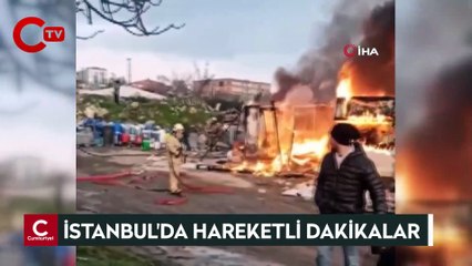 Başakşehir'de işçilerin kaldığı konteynerde yangın çıktı
