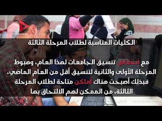 تنسيق المرحلة الثالثة  تعرف على الكليات المناسبة لجميع الطلبة