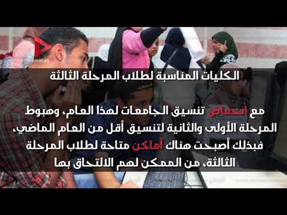 تنسيق المرحلة الثالثة  تعرف على الكليات المناسبة لجميع الطلبة