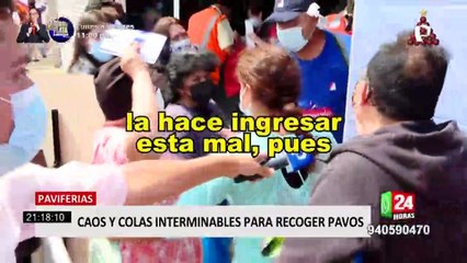 Se registraron enormes colas para recoger el pavo navideño