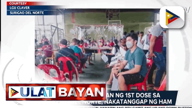 Ilang kabataan sa Batangas, nagpabakuna kontra COVID-19 Mga nabakunahan ng 1st dose sa Surigao Del Norte, nakatanggap ng ham 65% target population ng Zamboanga City, nabakunahan na ng 2nd dose