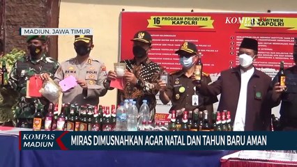 Download Video: Polres Madiun Kota memusnahkan ribuan liter miras, serta sabu - sabu