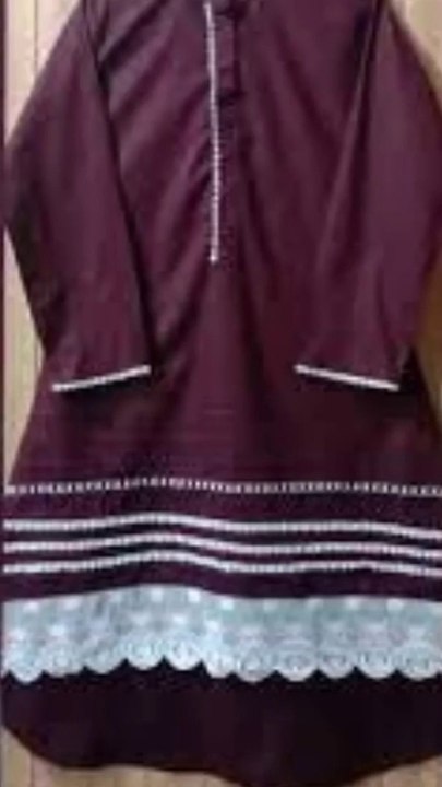 Lace designs on plain suits | Plain suit with lace designs | Laces design dress