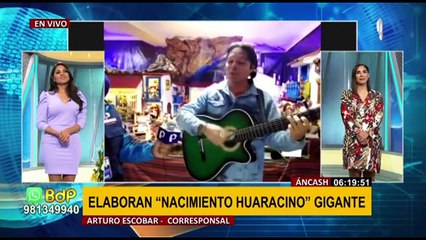 Nacimiento huaracino: joven arma enorme pesebre con motivos de la región Áncash