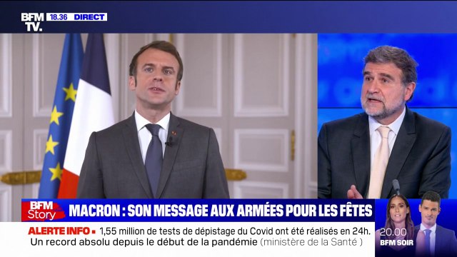 Emmanuel Macron dit sa reconnaissance aux armées à l'occasion des fêtes