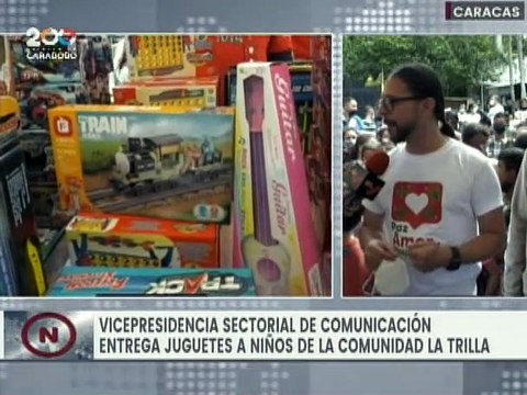 Vicepresidencia Sectorial de Comunicación entregó juguetes a niños de la comunidad La Trilla