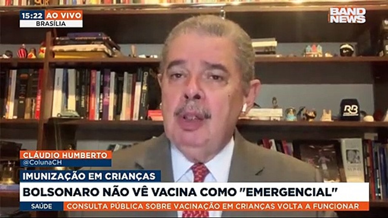 “São manobras inúteis, porque a vacinação vai ocorrer”. Cláudio Humberto comenta consulta pública promovida pelo Ministério da Saúde em relação à vacinação de crianças de 5 a 11 anos contra covid-19. #BandJornalismo