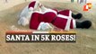 Christmas 2021: Sand Artist Creates Giant Santa With Sand & 5K Roses