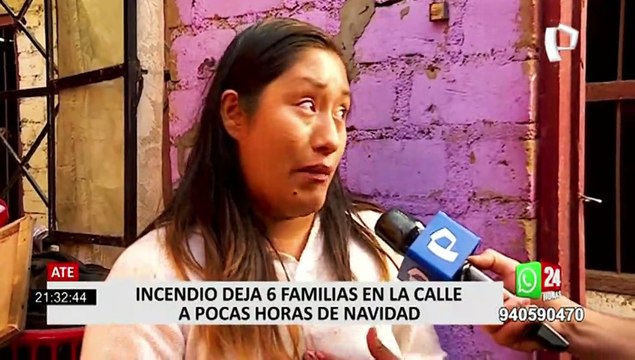 Ate: incendio consume 6 viviendas y familias lo pierden todo a pocas horas de la Navidad