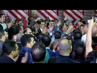 لحظة إعلان فوز إيهاب فودة برئاسة نادي الحوار بالمنصورة