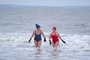 Swimmers brave the cold to take a Christmas day dip at Portobello beach