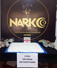 Kayseri'de 2 kilo 200 gram metamfetamin ele geçirildi