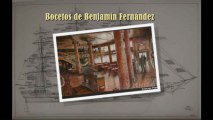 Vídeo con bocetos de Benjamín Fernández para decorados de cine.