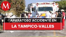 Mueren dos personas en choque entre autobús y particular carretera Tampico-Valles