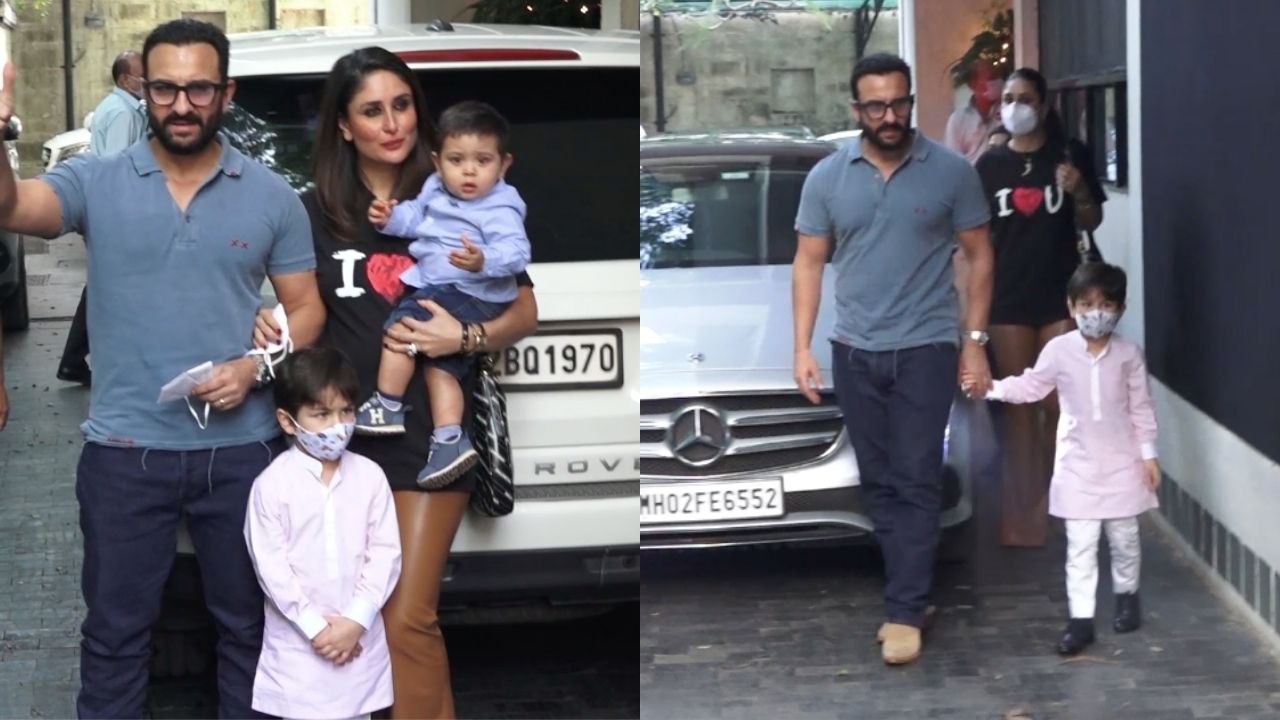 Taimur Ali Khan ने Saif Ali Khan, Kareena और भाई संग ऐसे की क्रिसमस पार्टी | FilmiBeat