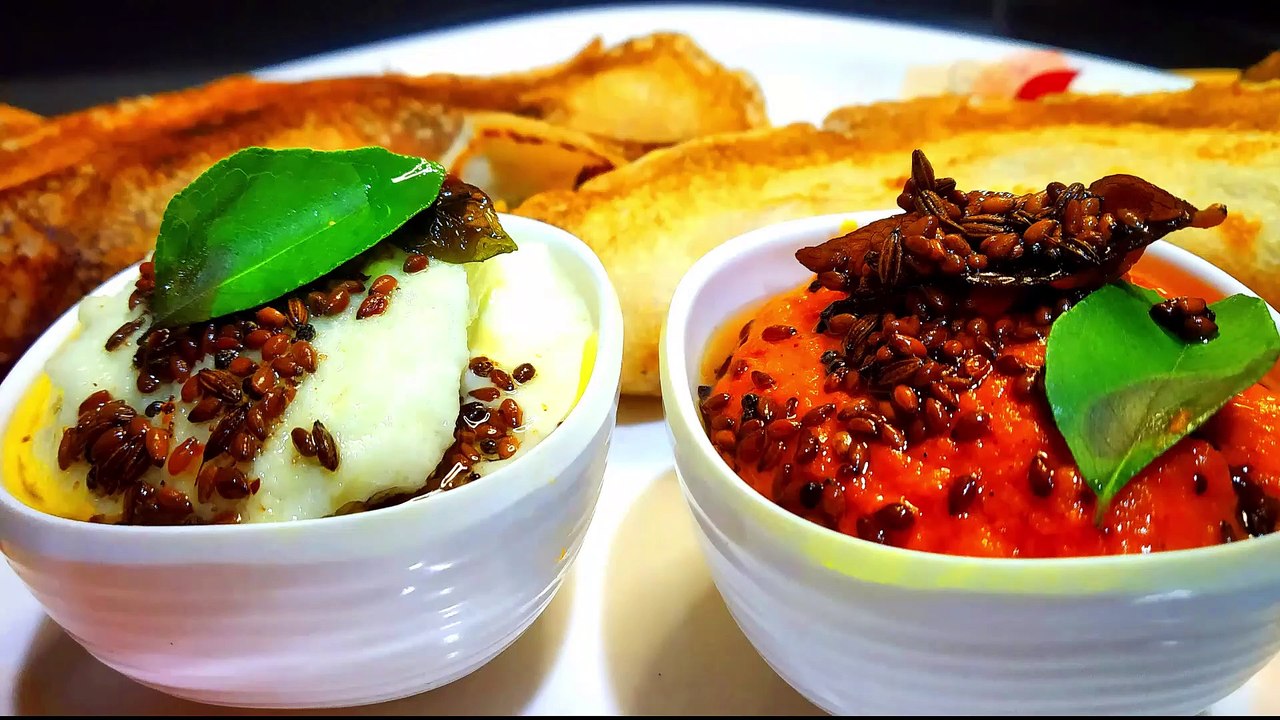 How to make red and white chutney for Dosa | A1 sky kitchen #ChutneyRecipe