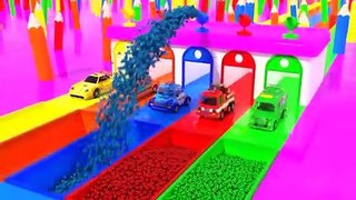 Vehicles & Soccer Ball Pool For Kids - Colors Pretend Play Police Car Truck Fun