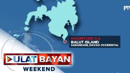 5.4 magnitude na lindol, tumama sa Davao Occidental