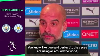 Guardiola surprised by lack of mask-wearing