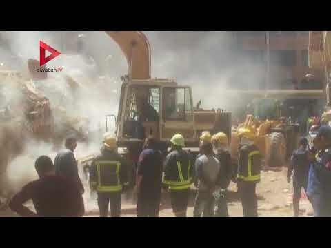 الحماية المدنية تواصل رفع أنقاض عقار اسكندرية المنهار بـ سيدي جابر