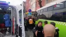Kocaeli'de feci kaza! Otobüs durağa daldı, 3 kişi aracın altında sıkıştı