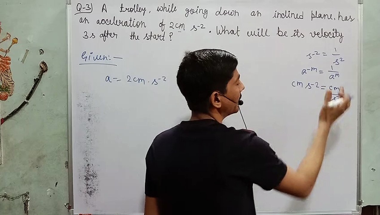 A trolley while going down an inclined plane has an acceleration of 2 cm s–2 What will be its | 2021