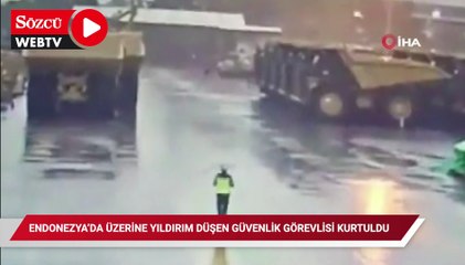 Endonezya’da üzerine yıldırım düşen güvenlik görevlisi sağ kurtuldu