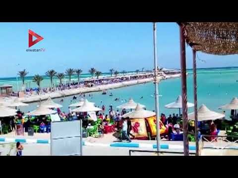 شواطئ الغردقة كاملة العدد في شم النسيم