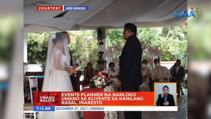 Events planner na nanloko umano sa kliyente sa kanilang kasal, arestado | UB