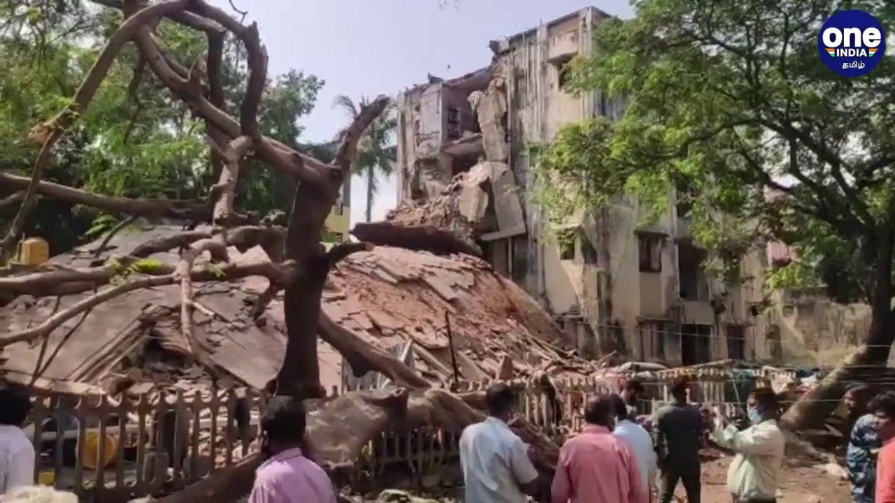 திடீரென இடிந்து விழுந்த திருவொற்றியூர் குடிசை மாற்று வாரிய கட்டிடம்