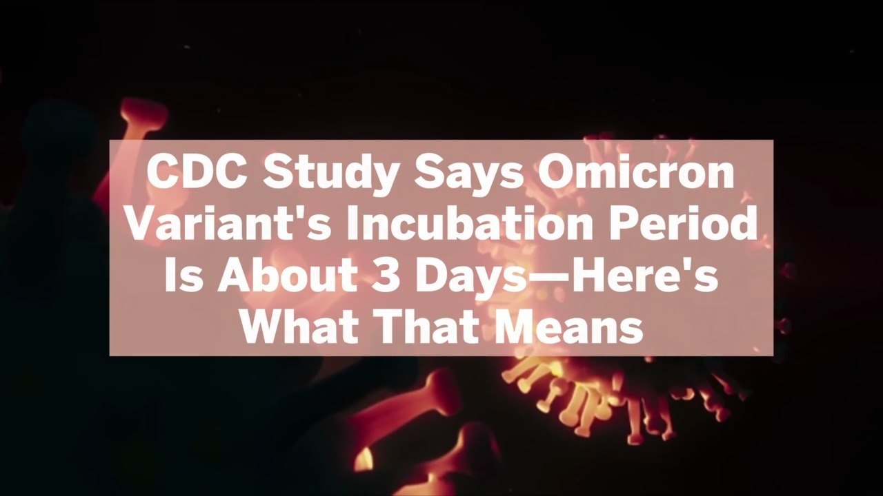 CDC Study Says Omicron Variant's Incubation Period Is About 3 Days—Here