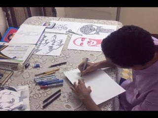 عبدالرحمن مجدي طالب طب قنا الذي يرسم المشاهير