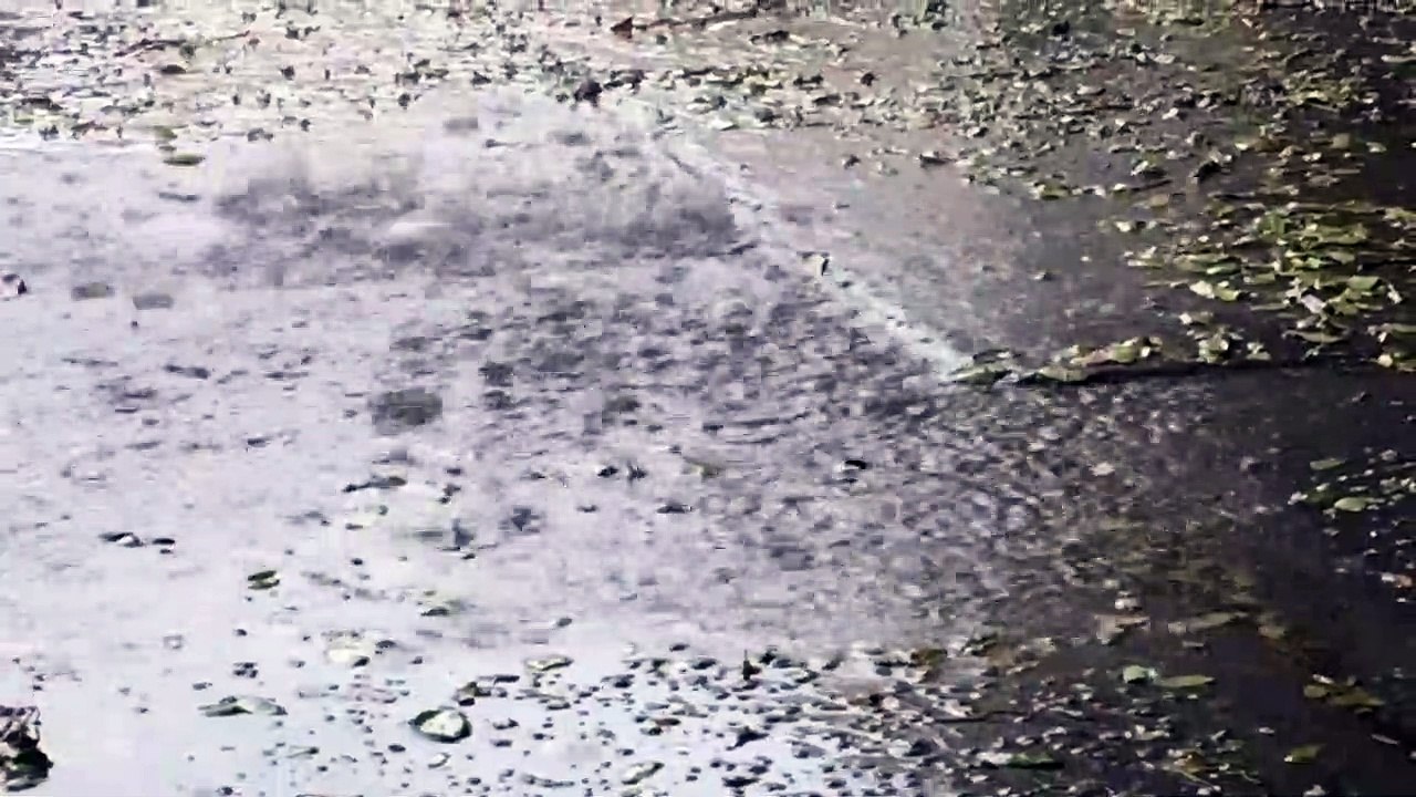 Water pouring on concreate floor